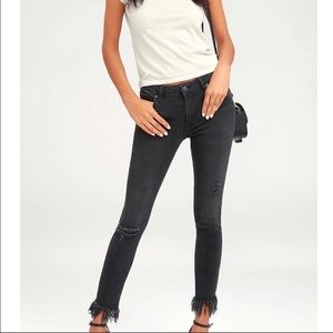 Free People Great Heights Frayed Skinny Jeans